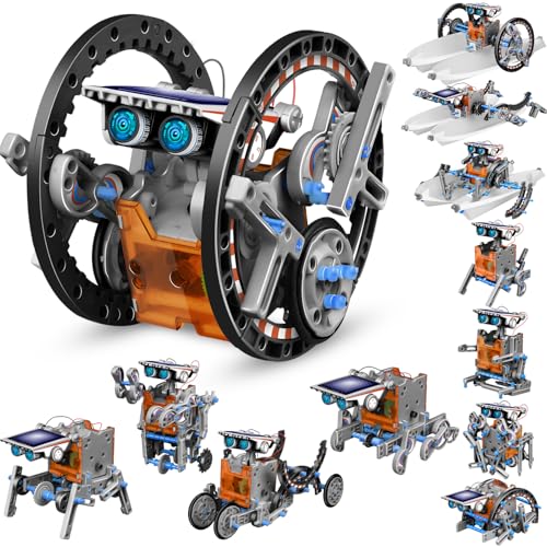 Dioju 13in1 Solar Robot Toys for Ages 8 9 10 11 12 Year Old Boys Girls STEM Science Kits for Kids Age 812 Building Experiments Robotics Kit STEM Projects for Kid Christmas Birthday Gifts Gray - Image 1