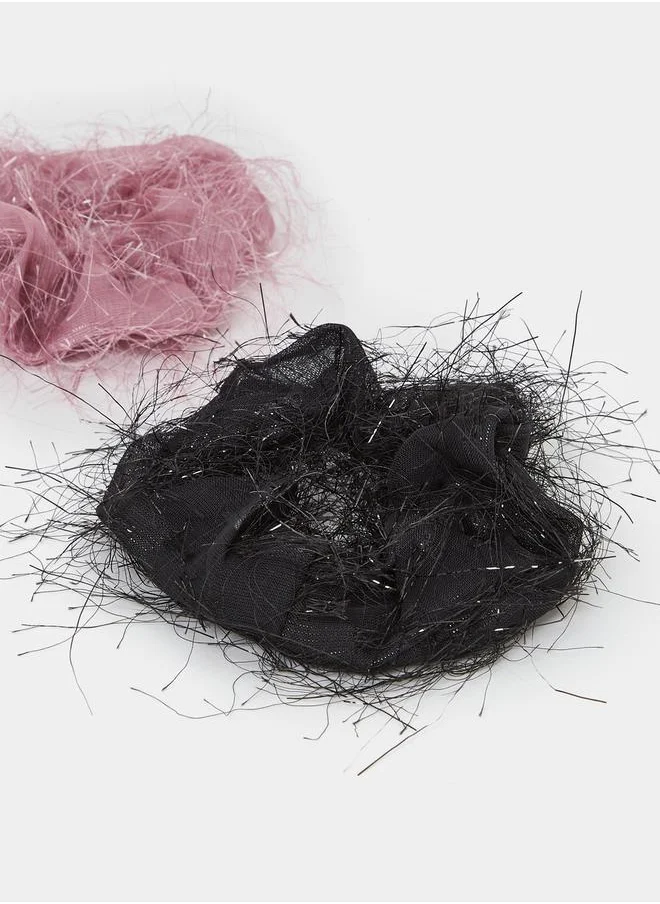 ستايلي Set of 2 - Frayed Hair Scrunchies