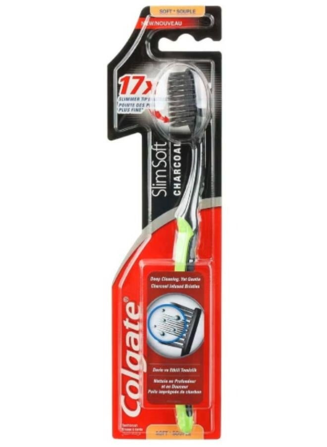 Colgate Optic White toothpaste is rich in minerals and clay for restoring the natural whiteness of teeth, 75 ml, along with a multicolor Colgate Slim Soft toothbrush with charcoal, in addition to a package containing 7 strips for teeth whitening with an advanced formula, along with a calm Fresh mouth spray in fruit flavor, 15 ml. - Image 3