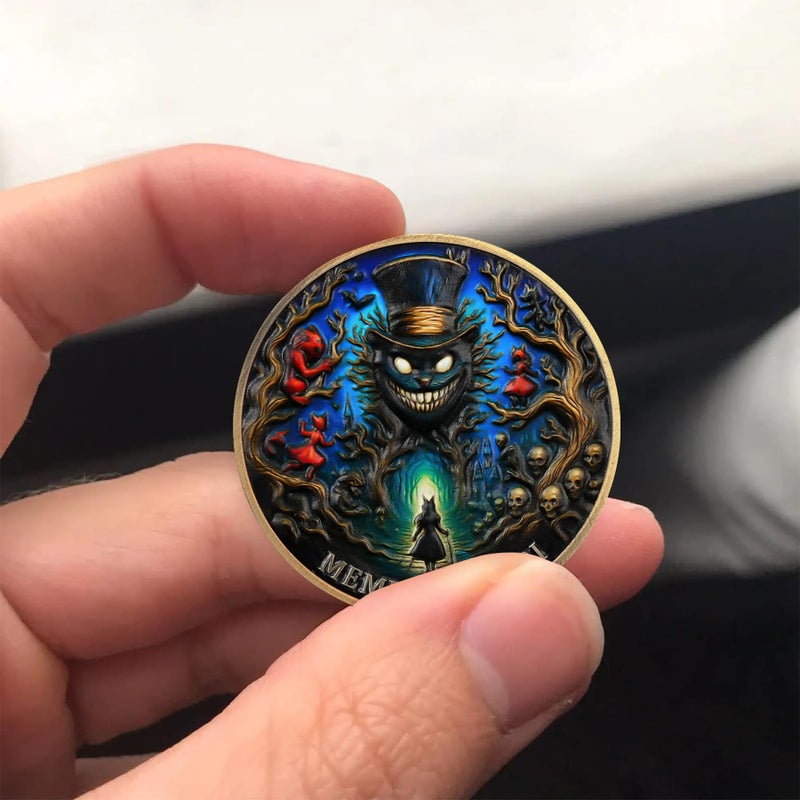 Imasoner Memento Mori Coin â€“ Gothic Skull and Clock Token with Quote, Inspirational Pocket Coin for Reflection and Mindfulness - Image 2