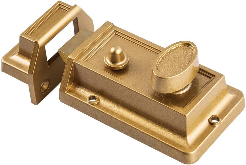 SUMBIN Night Latch Lock Zinc Cylinder with Latch Bolt Gold Finish - Image 3