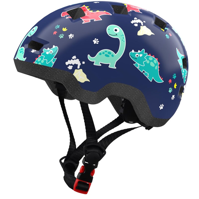 Bimalsic Toddler Bike Helmet 2-6 Years Old- with 12 Vents & Dual Liner (0.16"+0.28") - Adjustable Dial Fit (48-54cm) (S,Dinosaur) - Image 1