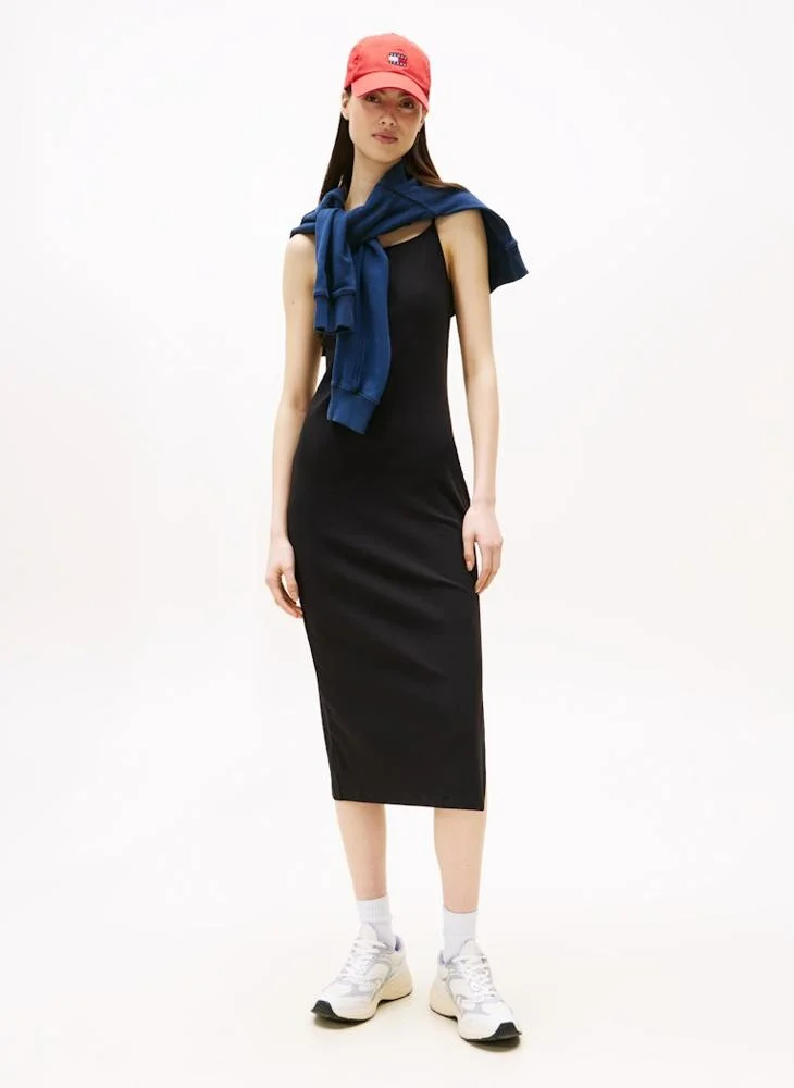 TOMMY JEANS Logo Bodycon Midi Dress