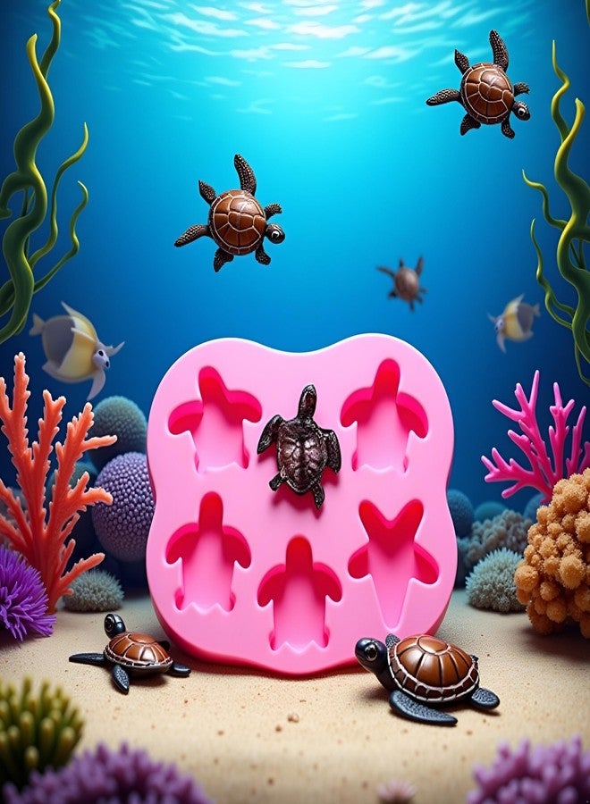 DPWOUM 6Pcs Sea Turtle Resin Mold Small, 3D Animal Silicone Molds for Resin Casting, Tortoise Making Mold for DIY and Plaster Casting,Cake,Chocolate,Soap,Polymer Clay Decoration Tools,Clay Molds - Image 3