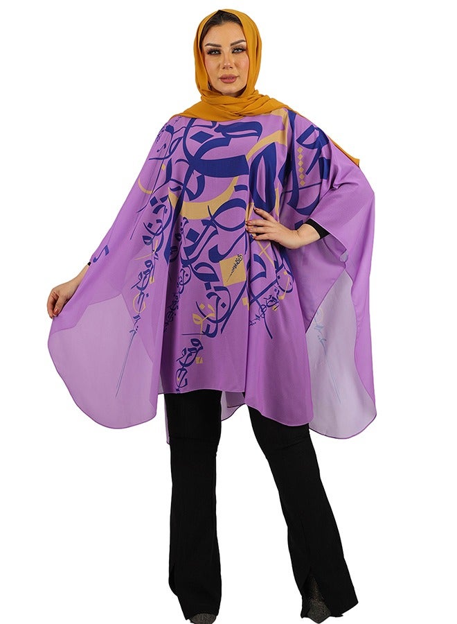 Zmurud "Chiffon Poncho - Printed "  - Image 1