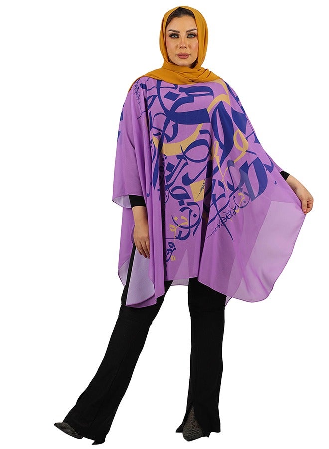 Zmurud "Chiffon Poncho - Printed "  - Image 2