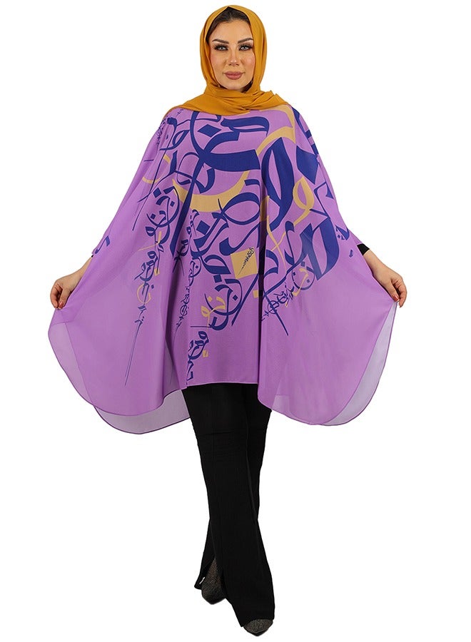 Zmurud "Chiffon Poncho - Printed "  - Image 3