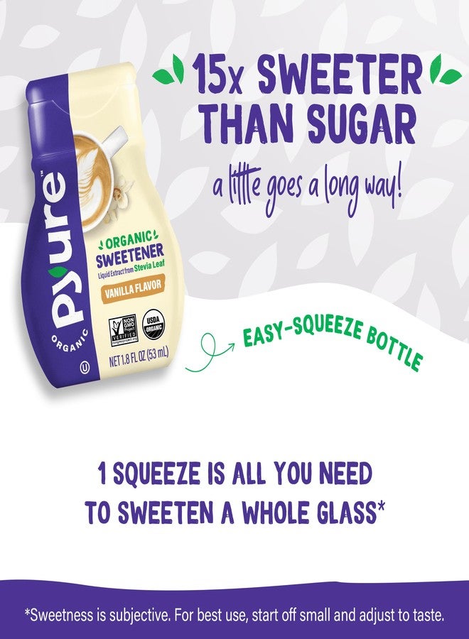 Pyure Organic Vanilla Stevia Liquid Sweetener | Sugar-Free Stevia Drops | Keto Sugar Substitute | Zero Calorie, Zero Carb, Zero Sugar | Liquid Sweetener for Coffee, Tea, Baking | 1.8 fl oz Bottle - Image 2