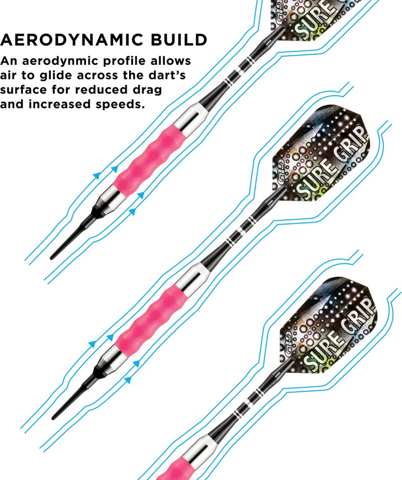 Viper Sure Grip Soft Tip Darts, Pink, 18 Grams - Image 4