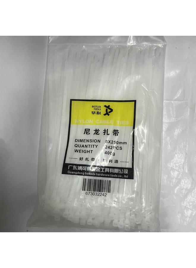 Bluejw Self-locking Bili Plastic White Nylon Cable Tie Strap Cable Tie High Temperature Resistant Thick Buckle - Image 2