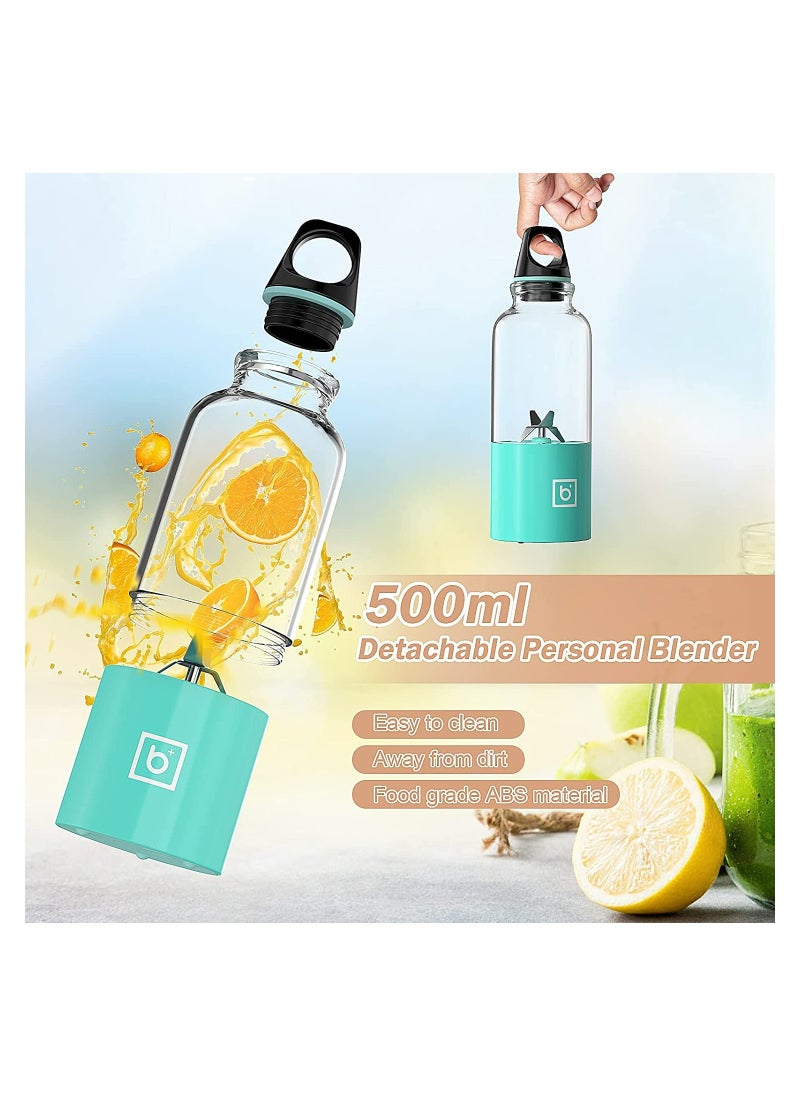 Excefore Portable Blender With Handle 17.6 Oz Rechargeable USB High Speed 4-Blades Fresh Fruit Mixer Outdoor Mini Portable Juicer for Fresh Fruit Shakes Ice Smoothies 2600mAh For Travel Sport outdoor  - Image 4