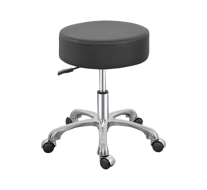 Lilfurni Lilfurni Comfy Memory Foam Heavy Duty Rolling StoolAdjustable Chair with Wheels for DoctorShopNail TechPottersMedicalMassageArtistTattooStudioOfficePedicureBlack 