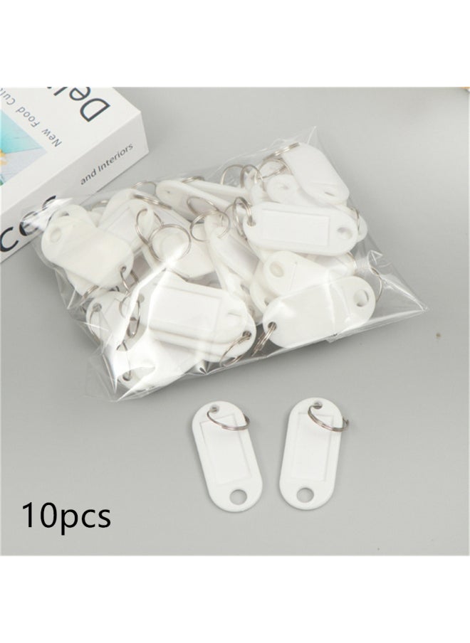 Generic 10pcs Multicolor Plastic Keychain Luggage ID Name Tags Hotel Number Classification Card for Women Men Car Bag Backpack Pendant-Color:D  - Image 1