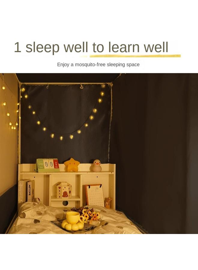 Bluejw Student Dormitory Thickened Bed Curtain Mosquito Net Integrated Upper And Lower Bunch Upper Bedroom Shading 2025 New Single Bed - Image 3