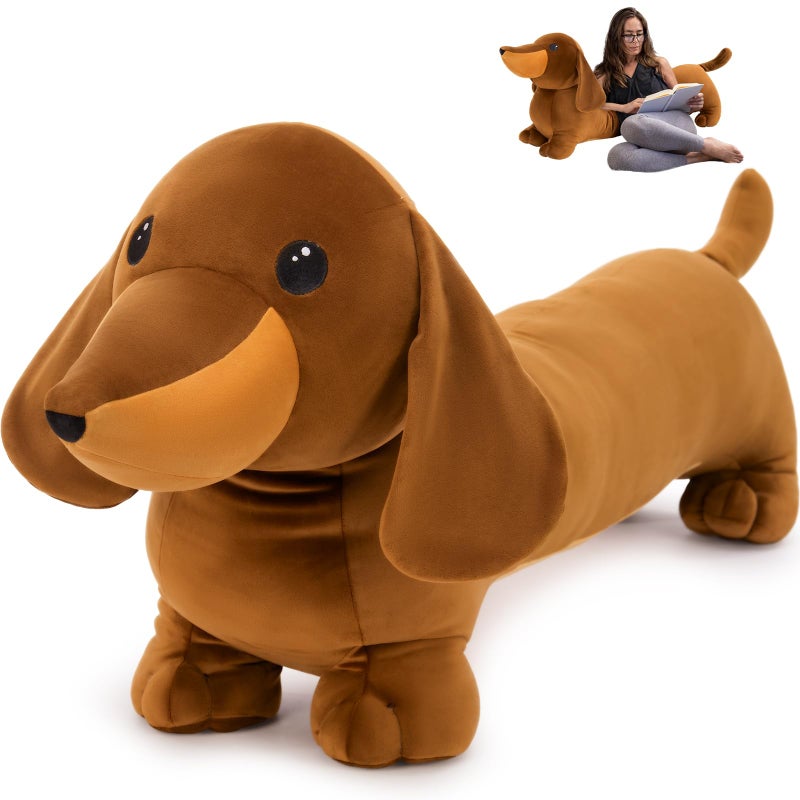MorisMos Dachshund Stuffed Animal Plush 4ft 43 Long Weiner Dog Body Pillow for Kids Adults USA Designed Realistic Plush Dachshund Toy Giant Stuffed Sausage Dog Toy Gift for Christmas Decor - Image 3