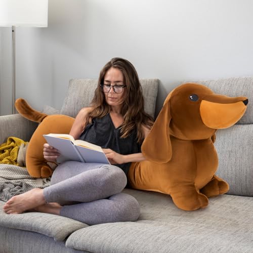 MorisMos Dachshund Stuffed Animal Plush 4ft 43 Long Weiner Dog Body Pillow for Kids Adults USA Designed Realistic Plush Dachshund Toy Giant Stuffed Sausage Dog Toy Gift for Christmas Decor - Image 5
