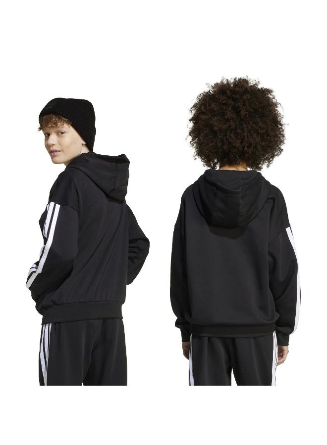 Adidas J Hot Fl Hood Black Training Sweatshirts For Junior 7-8Y  - Image 2