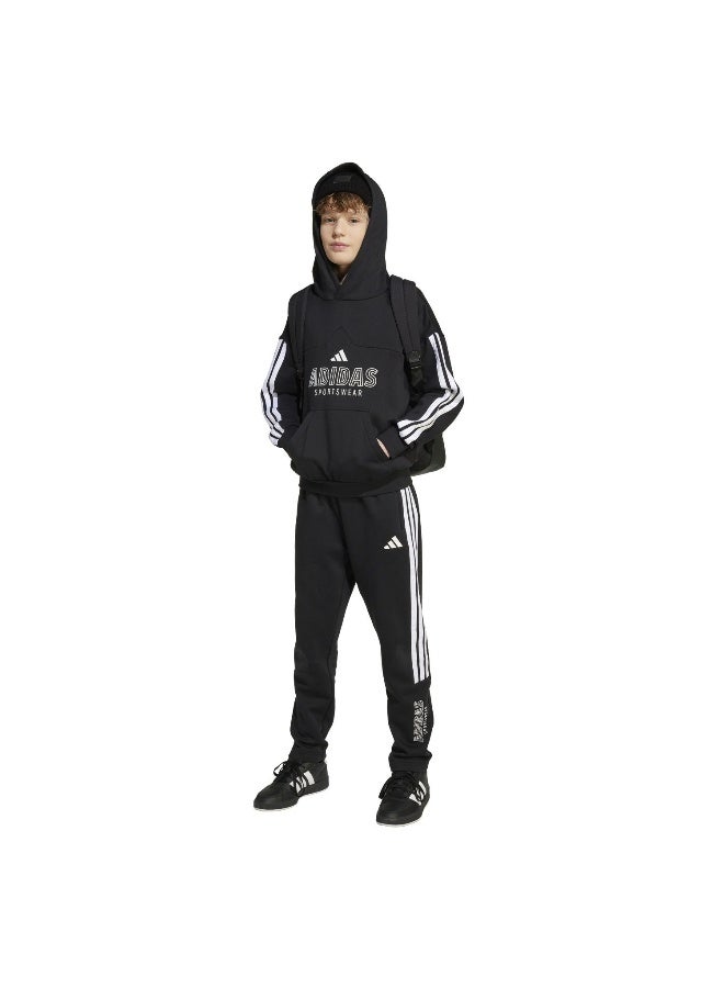 Adidas J Hot Fl Hood Black Training Sweatshirts For Junior 7-8Y  - Image 5