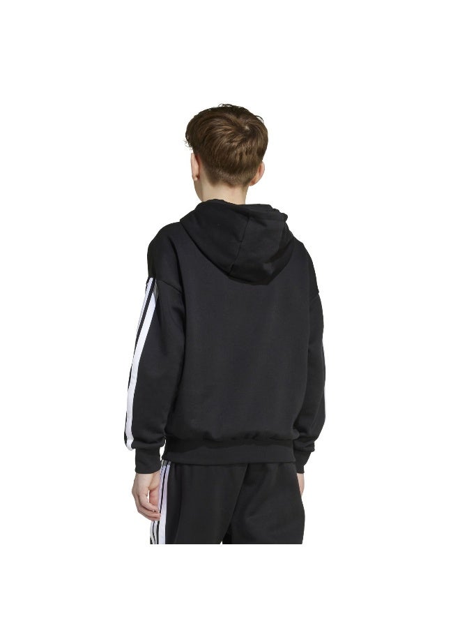 Adidas J Hot Fl Hood Black Training Sweatshirts For Junior 7-8Y  - Image 4