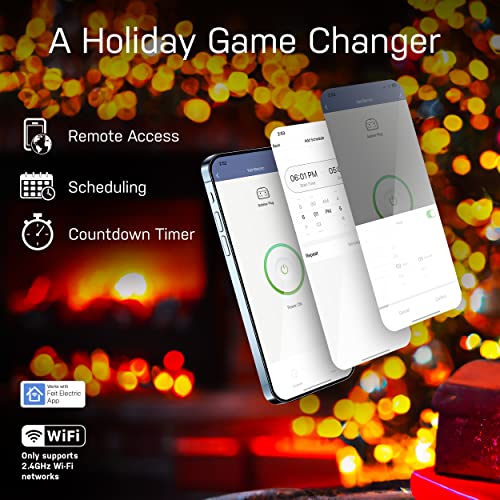 Feit Electric WiFi Work with Alexa and Google Home, Feit App, No hub required, Remote Control From Anywhere 15 Amp Smart Outlet Plug, Indoor, 120 volts, Plastic, White - Image 4