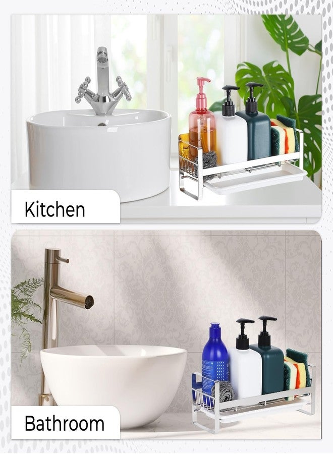 GALLY Stainless Steel Sink Caddy Organizer with Removable Drip Tray (30 x 9.5 x 9.5 cm) | Sponge Holder & Soap Stand | Countertop or Adhesive Wall Mount | Rust-Resistant Kitchen Essential - Image 5