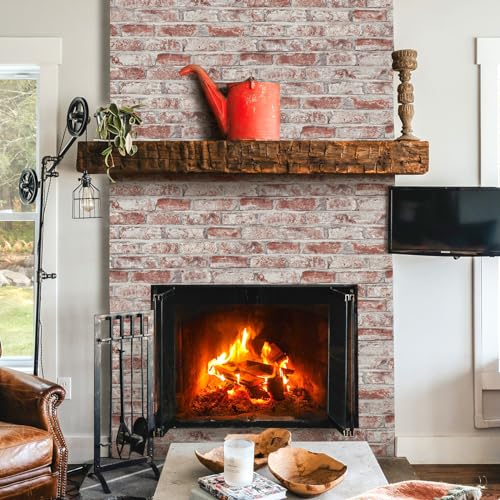 Sevalo Red Brick Wallpaper Peel and Stick Contact Paper for Wall 3D Faux Brick Contact Paper Self-Adhesive Removable Wallpaper for Bedroom Kitchen Backsplash Dorm Room Fireplace Accent17.3inW 78.7inL - Image 4