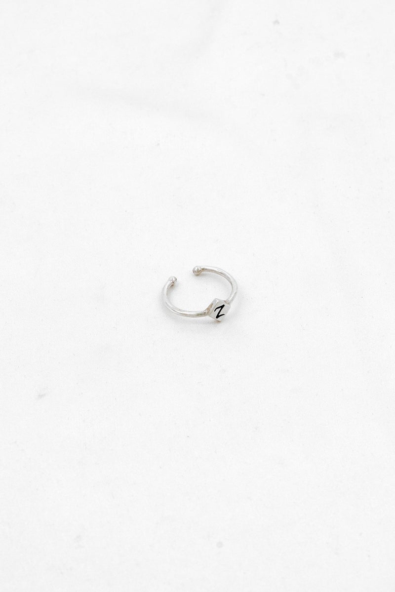 ALEX AND ANI Women Stainless Steel Initial Z Adjustable Ring, Silver  - Image 1
