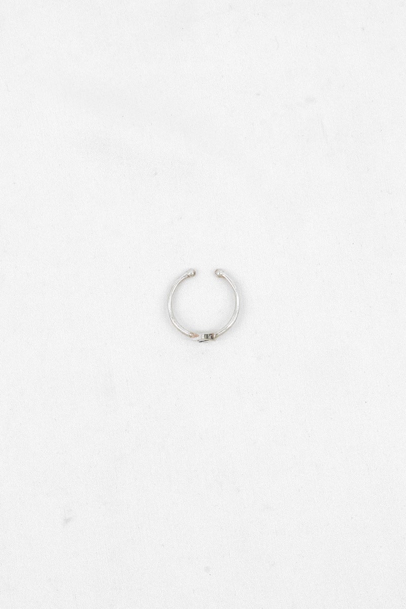 ALEX AND ANI Women Stainless Steel Initial Z Adjustable Ring, Silver  - Image 2