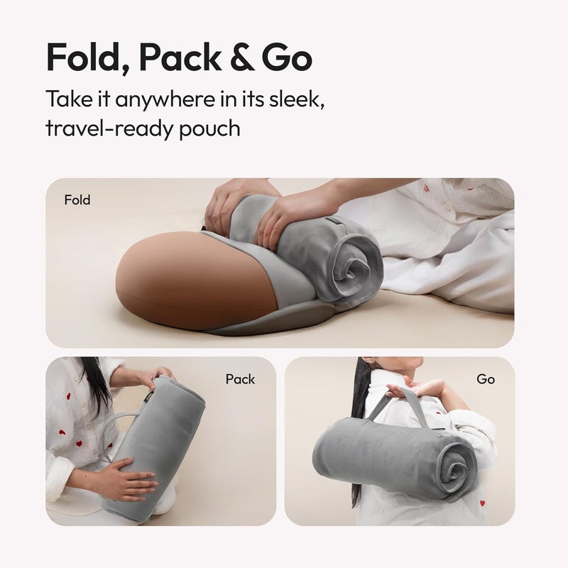 Frido Cuddle Pillow | Breathable & Ultra-Soft Memory Foam | Sleeping Support for Adults | Best Hugging Pillow for Side Sleepers & Travel | Anti-Frizz & Skin-Friendly – Mocha Brown - Image 3