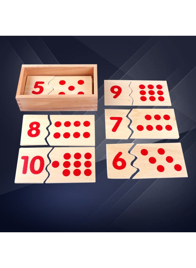 وسائل تعليمية مونتيسوري المباشرة للأطفال التعليمية المبكرة ألعاب خشبية التنمية الفكرية لغز رقمي اللون: رقم اللغز - Image 1