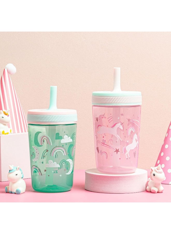 Zak Designs Zak Designs Kelso Toddler Cups For Travel or At Home, 15oz 2-Pack Durable Plastic Sippy Cups With Leak-Proof Design is Perfect For Kids  - Image 2