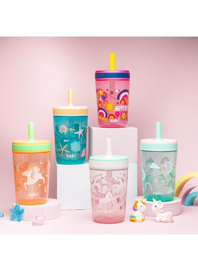 Zak Designs Zak Designs Kelso Toddler Cups For Travel or At Home, 15oz 2-Pack Durable Plastic Sippy Cups With Leak-Proof Design is Perfect For Kids  - Image 3