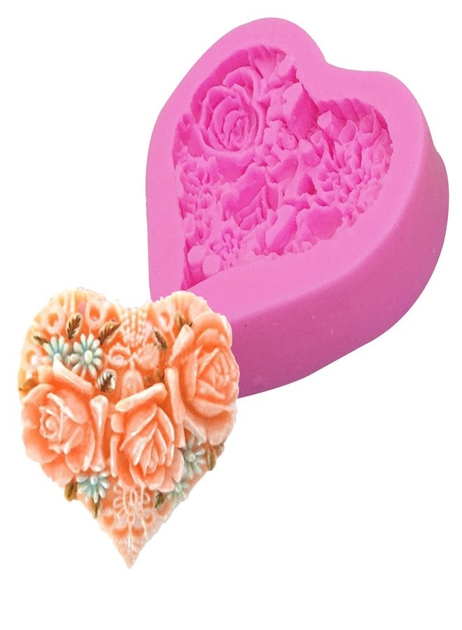 NINEXY 2PCS Rose Flower Love Heart Silicone Soap Mold Fondant Sugar Chocolate Candy Cake Mold Valentine's Day Gift - Image 4