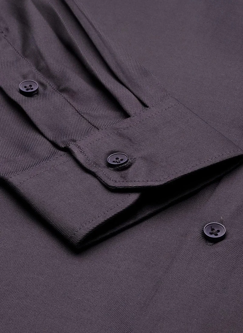 The Indian Garage Co Men Slim Fit Solid Full Sleeves Cutaway Collar Formal Shirt
