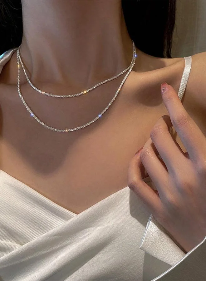 Take Two Silver Layered Chain Necklace