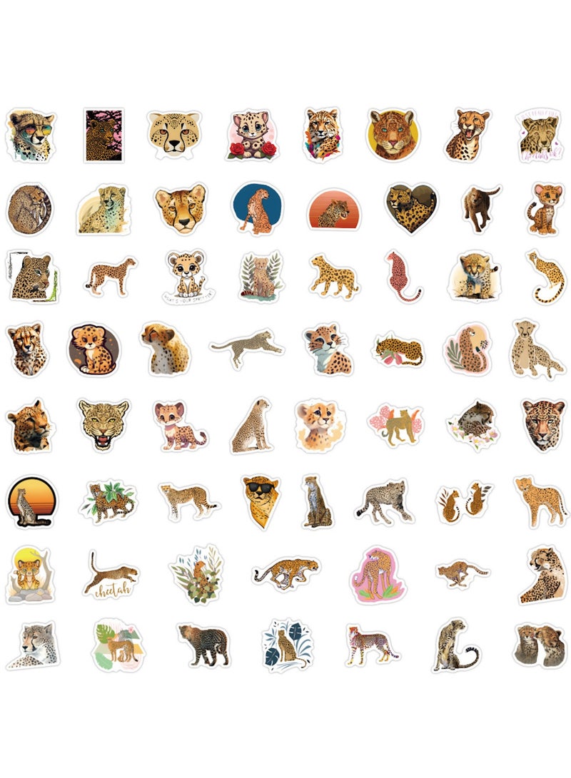 60 PCS Cheetah Vinyl Animal Aesthetic Waterproof Stickers for Birthday Party Supplies Decoration Favors Rewards Gifts for Kids Adults Teens for Water Bottles Laptop Birthday Party Supplies Decoration - Image 2