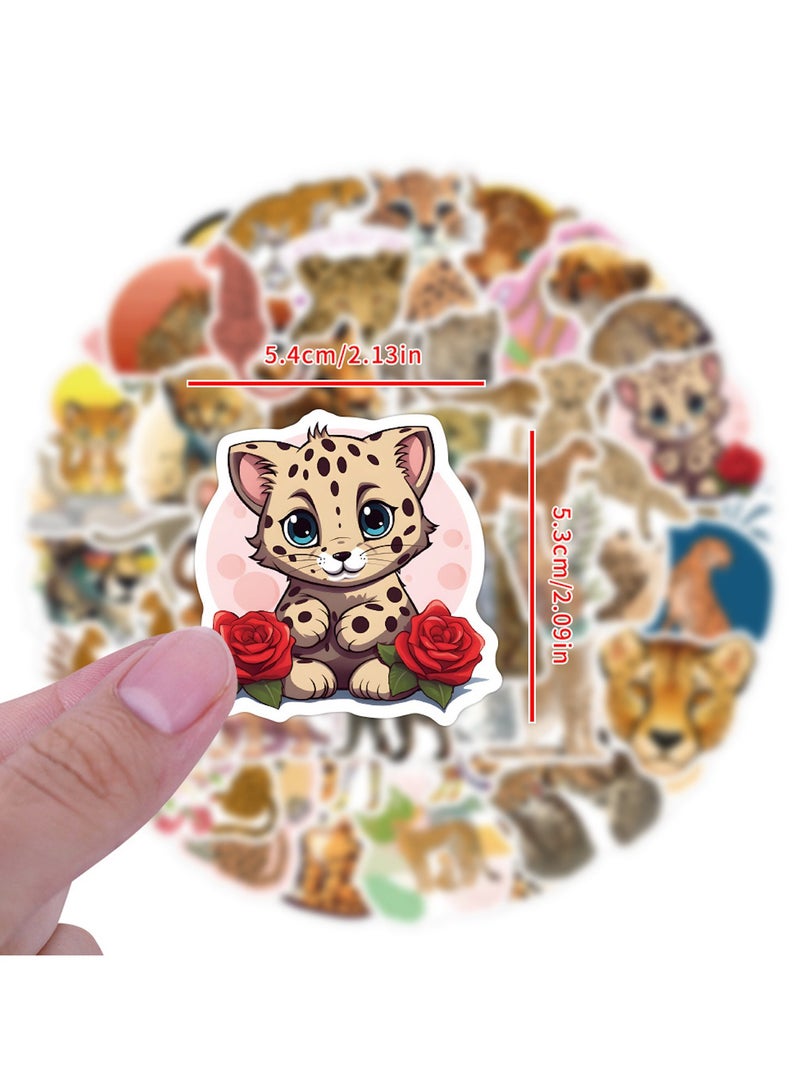 60 PCS Cheetah Vinyl Animal Aesthetic Waterproof Stickers for Birthday Party Supplies Decoration Favors Rewards Gifts for Kids Adults Teens for Water Bottles Laptop Birthday Party Supplies Decoration - Image 3