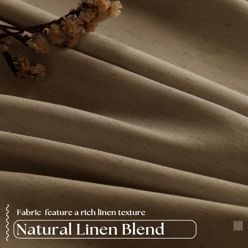 TWODRAPES Dutch Cocoa Pleated Linen Blackout Curtains 102 Inches Long for Bedroom Living Room Pinch Pleat Black Out Thermal Insulated Ring Hooks Room Darkening Drapes Brown Curtains with Liner 40x102 - Image 5