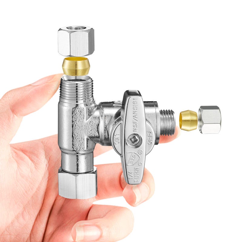Fridge Water Line Kit Connector Refrigerator Ice Maker Water Line Splitter Also Available for Ice Maker Outlet Box Drinking Water Faucet Water Filtration System143838