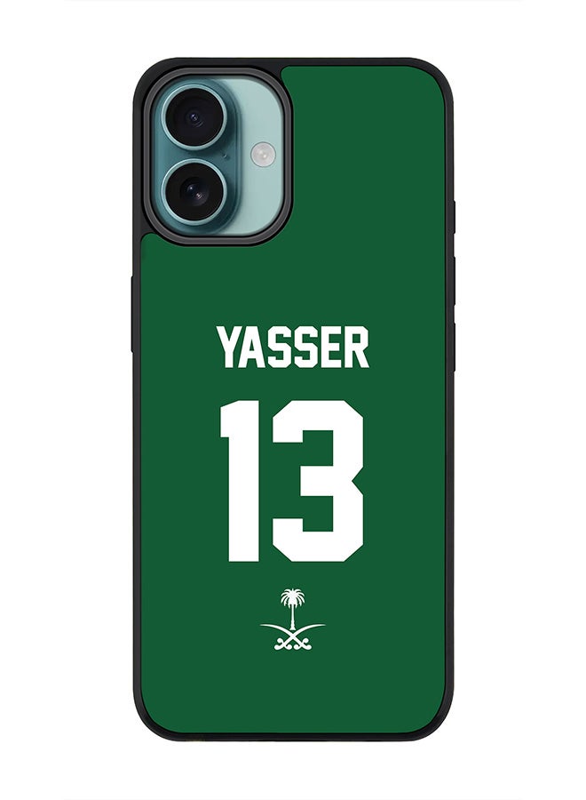 Stylizedd For iPhone 16 Plus Case [Compatible with MagSafe] Slim Magnetic cover Phone Case iPhone 16 Plus -Football - Saudi Arabia - Yasser - Image 1