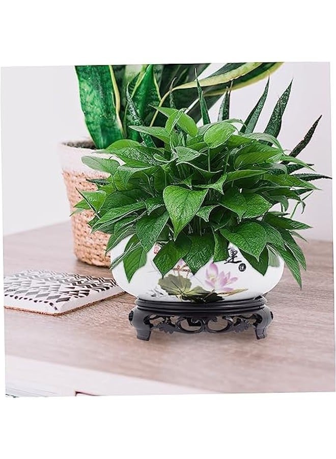 Generic 1 Set Terrarium Fish Bowl Indoor Planters Hydroponic Planter Bowl Ceramic Succulent Pots Chinese Ceramic Planter Garden Planter Scculent Flower Pot Orange Plastic Lotus Bowl Bonsai  - Image 3