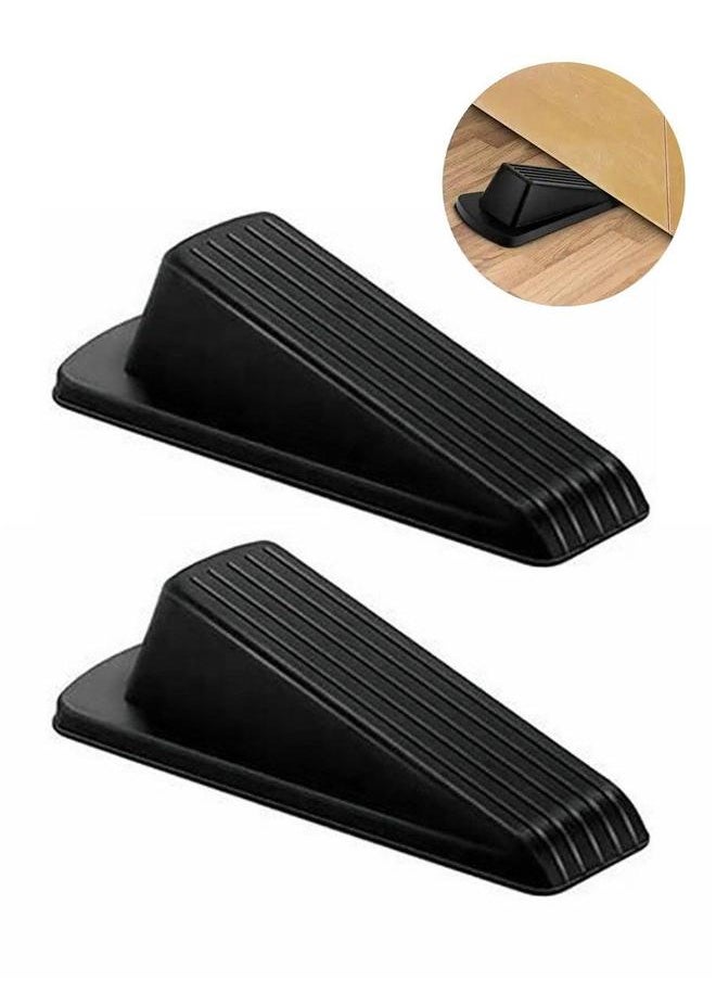 HOMESTAR Door Stopper Set Slip Resistant Heavy Duty Design Doorstops Work on All Surfaces Carpet Floors 2 Pcs  - Image 1