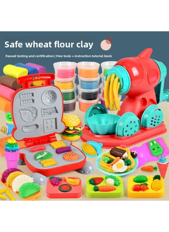 Generic - Ice Cream Color Mud Noodle Machine DIY Plasticine Tools Kindergarten Clay Handmade Educational Girls Children's Toys-Specification:[noodle Maker + Burger Maker + Ice Cream Maker + Dumpling Maker] - Image 1