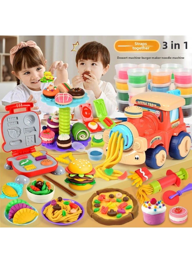 Generic - Ice Cream Color Mud Noodle Machine DIY Plasticine Tools Kindergarten Clay Handmade Educational Girls Children's Toys-Specification:[noodle Maker + Burger Maker + Ice Cream Maker + Dumpling Maker] - Image 1