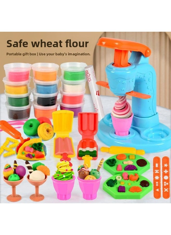Generic - Ice Cream Color Mud Noodle Machine DIY Plasticine Tools Kindergarten Clay Handmade Educational Girls Children's Toys-Specification:[noodle Maker + Burger Maker + Ice Cream Maker + Dumpling Maker] - Image 1