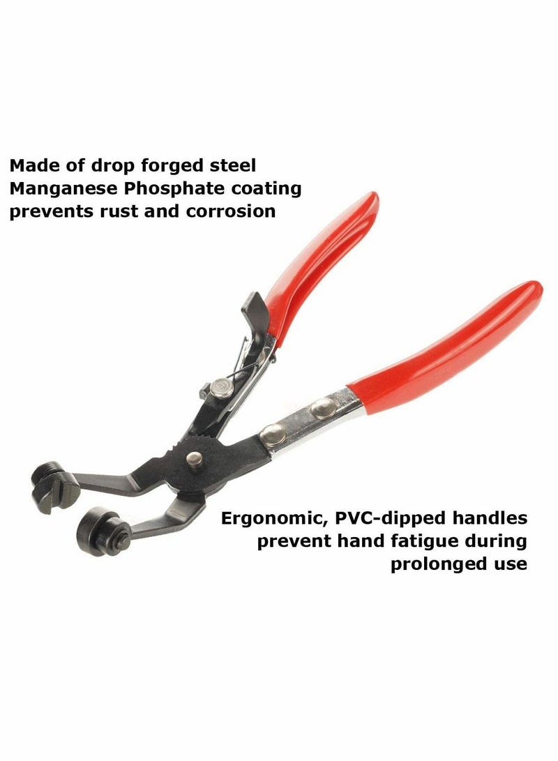 Flat and Angled Flat Band Hose Clamp Pliers, Coolant Hose Clips, Works on all Flat Band Style Hose Clamps of Removal and Installation, Locking Car Water Pipe Removal Tool Fuel Coolant Clip2Pcs