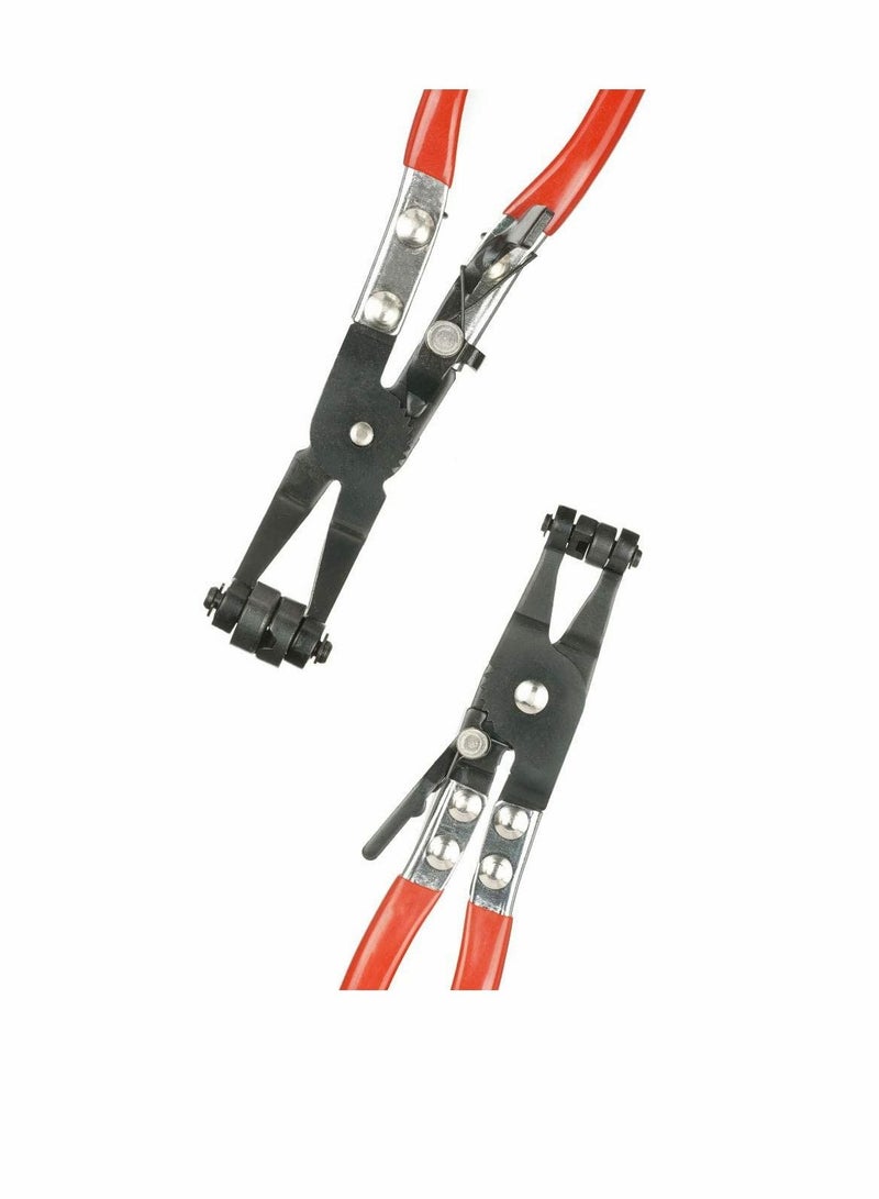 Flat and Angled Flat Band Hose Clamp Pliers, Coolant Hose Clips, Works on all Flat Band Style Hose Clamps of Removal and Installation, Locking Car Water Pipe Removal Tool Fuel Coolant Clip2Pcs