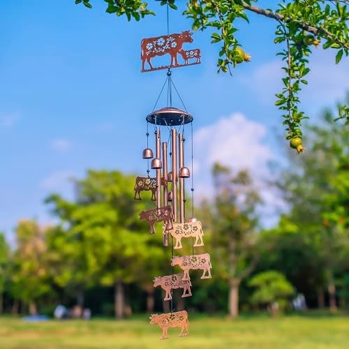 EZTZEN Cow Wind Chimes Outdoor Cow Gifts for WomenMenMomWifeGrandma Birthday Gifts Memorial Gift Metal WindChimes for OutsideIndoors Lawn Patio Home Porch Yard Decor Garden Decorations - Image 3