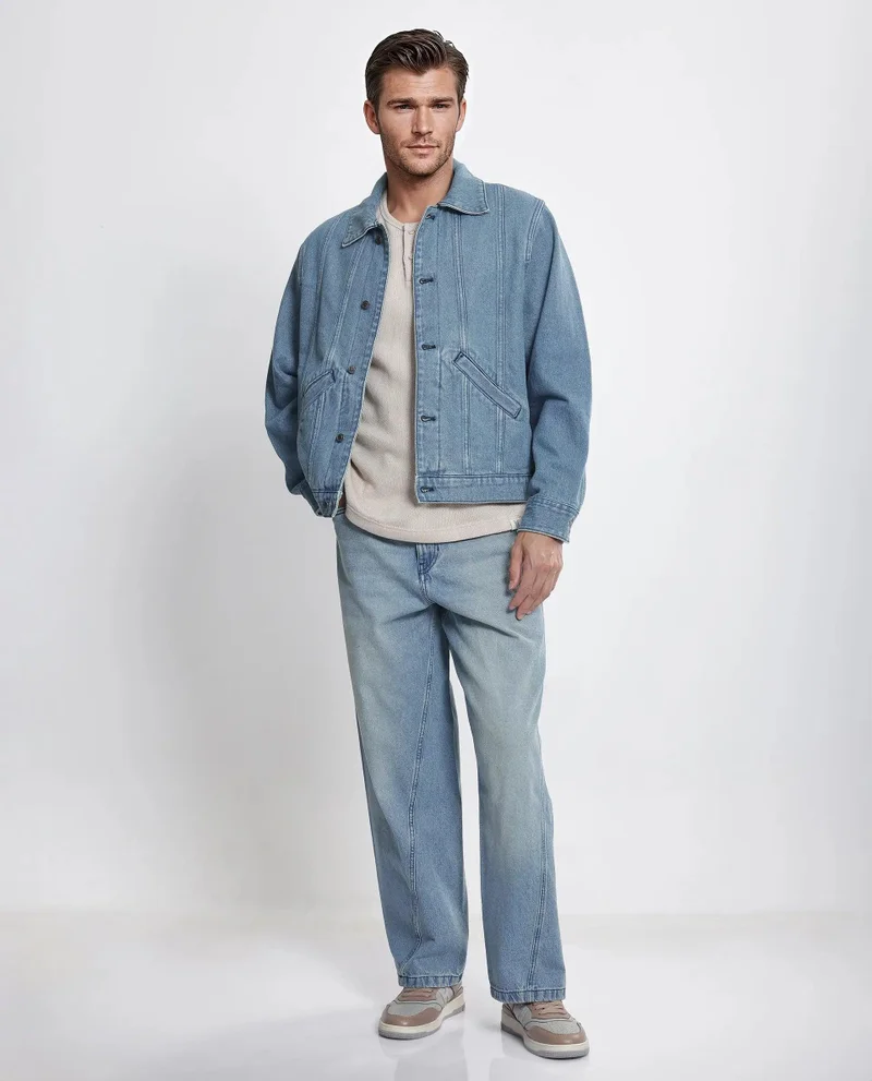 Rare Rabbit Men's Regular Fit Plain Denim Jacket
