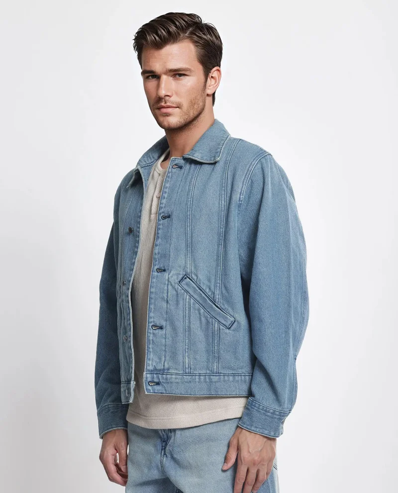 Rare Rabbit Men's Regular Fit Plain Denim Jacket
